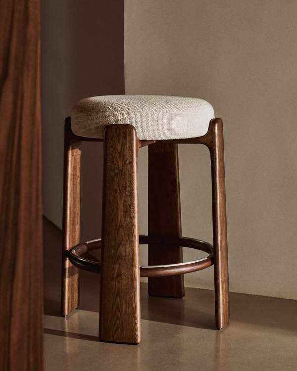 Beige Japandi Low Stool