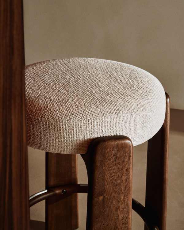 Beige Japandi Low Stool
