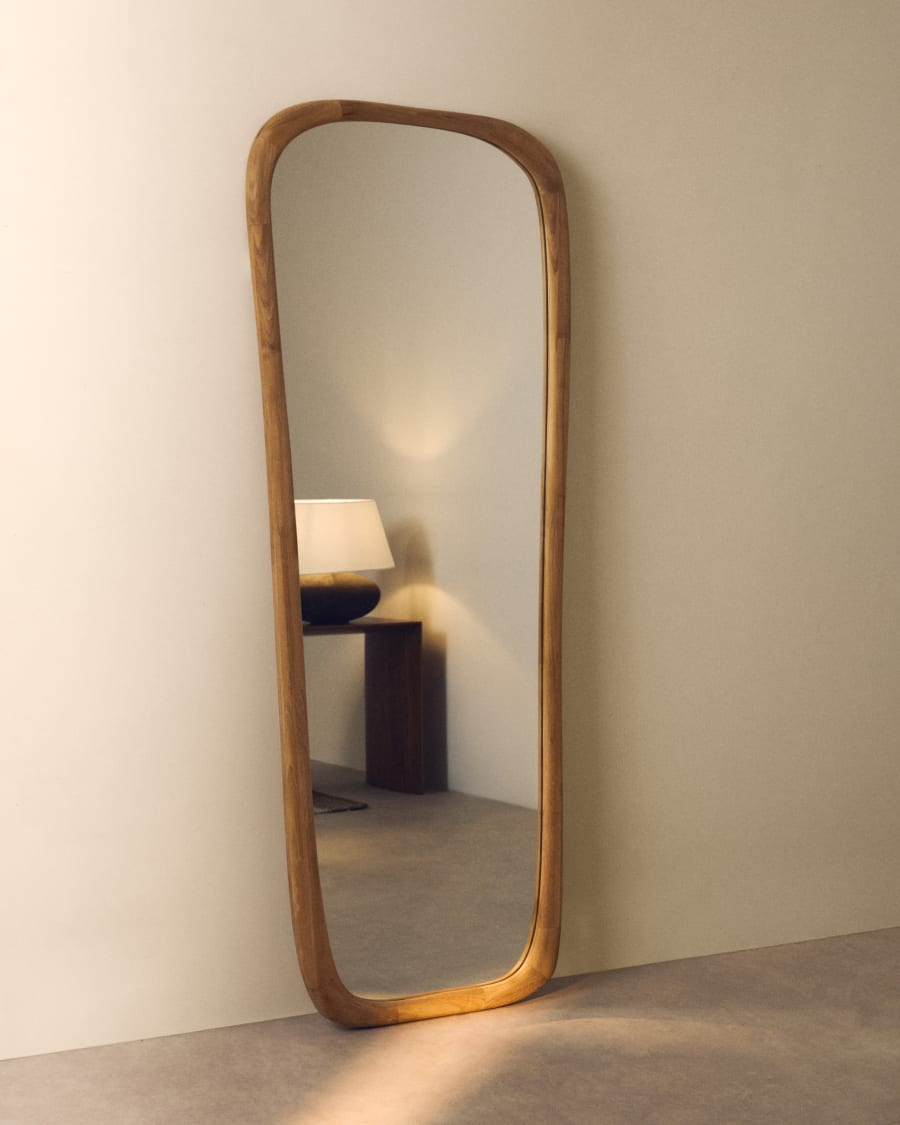 Teak Japandi Mirror 158x61cm in solid teak