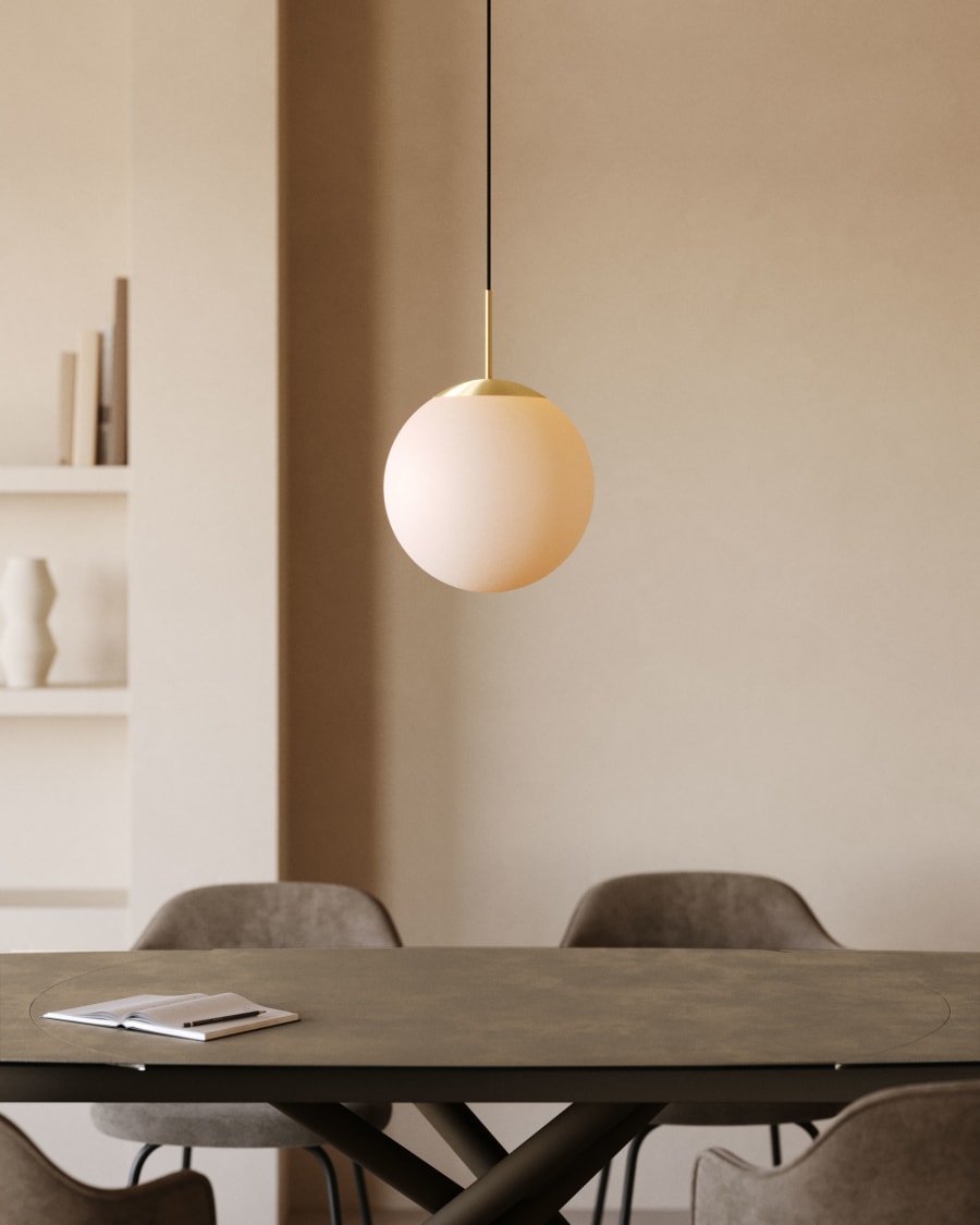 Japandi Milk Glass Pendant Light