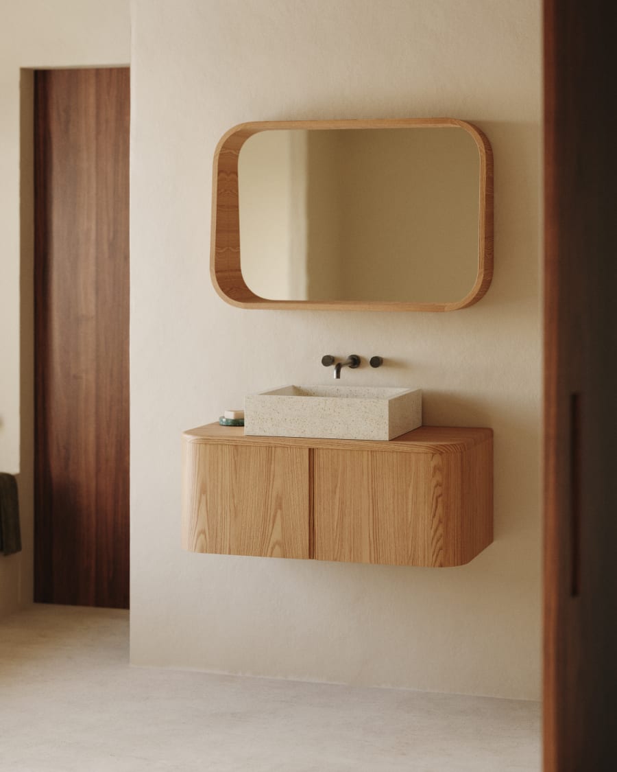 Natural Ash Japandi Mirror 90x60cm