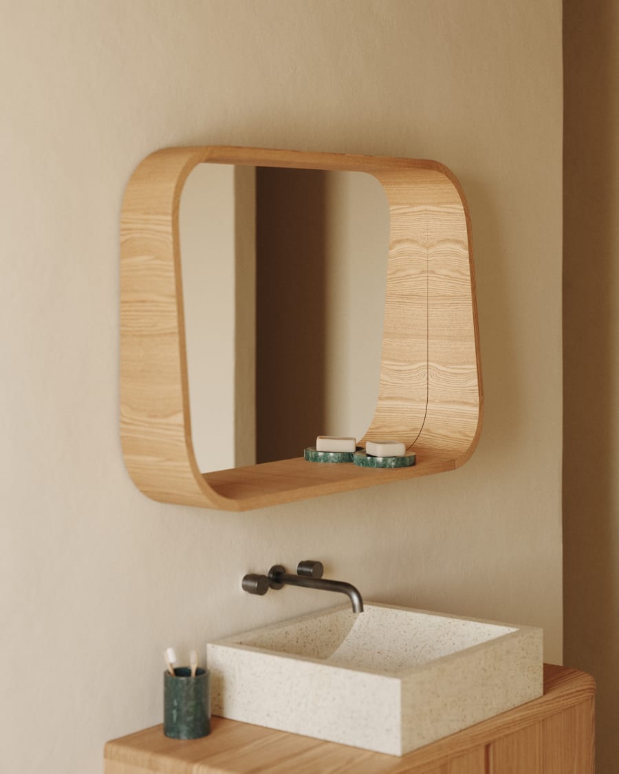 Natural Ash Japandi Mirror 90x60cm