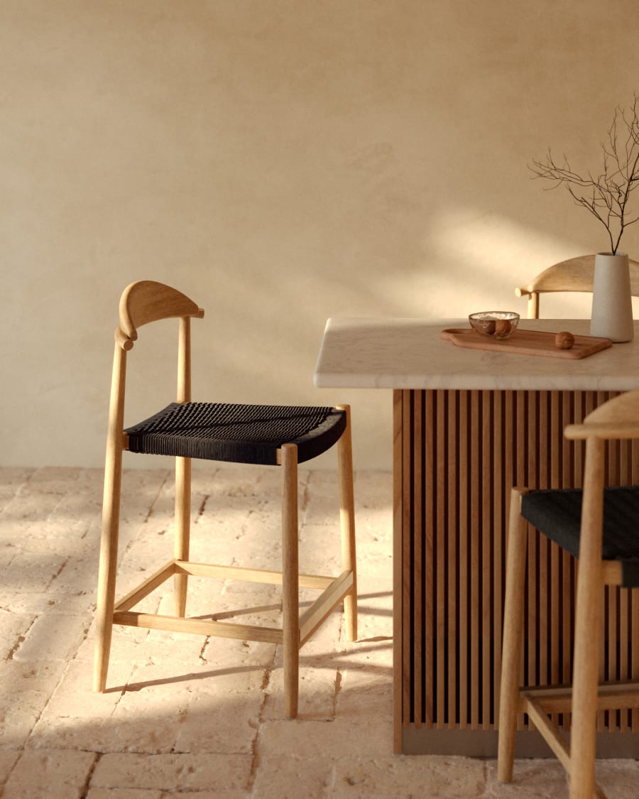 Black Rope Japandi Stool