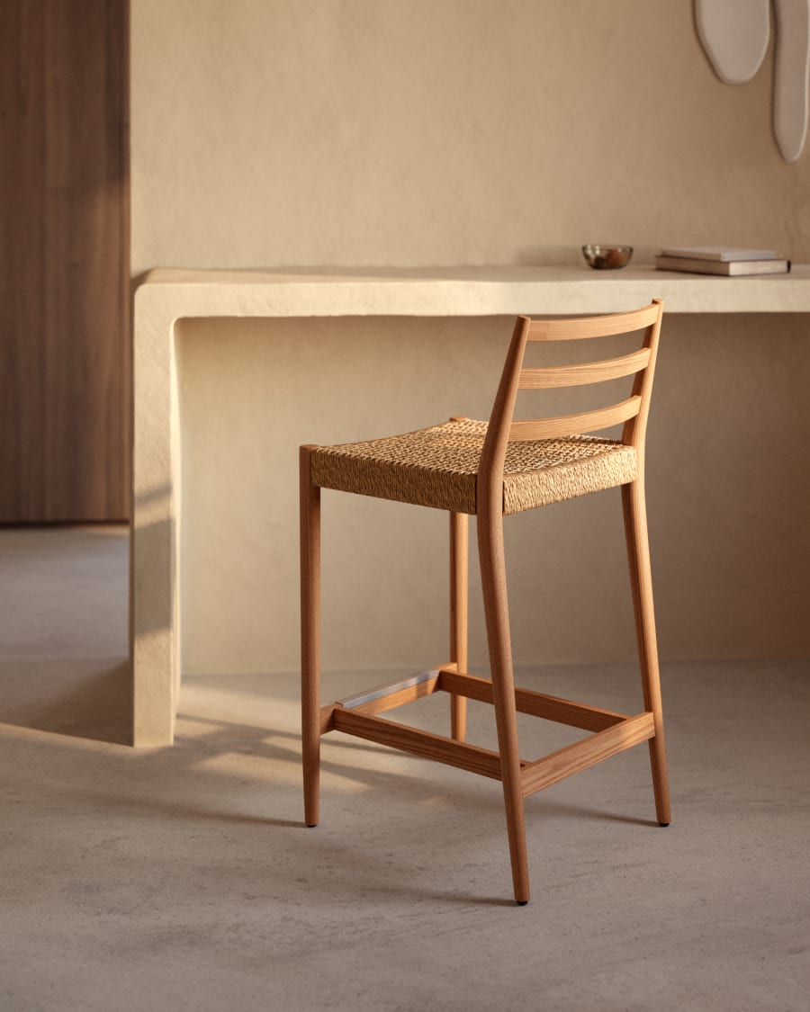 Japandi Lightwood Stool Chair