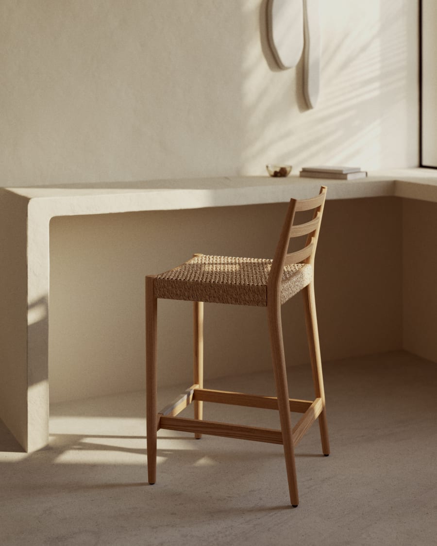 Wood & Rope Japandi Stool