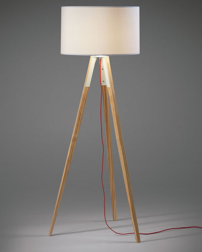 Japandi Floor Lamp with Drum Lampshade