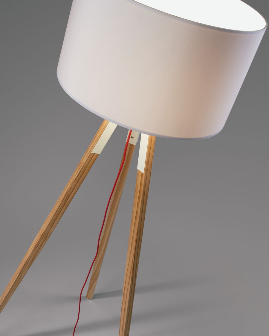 Japandi Floor Lamp with Drum Lampshade