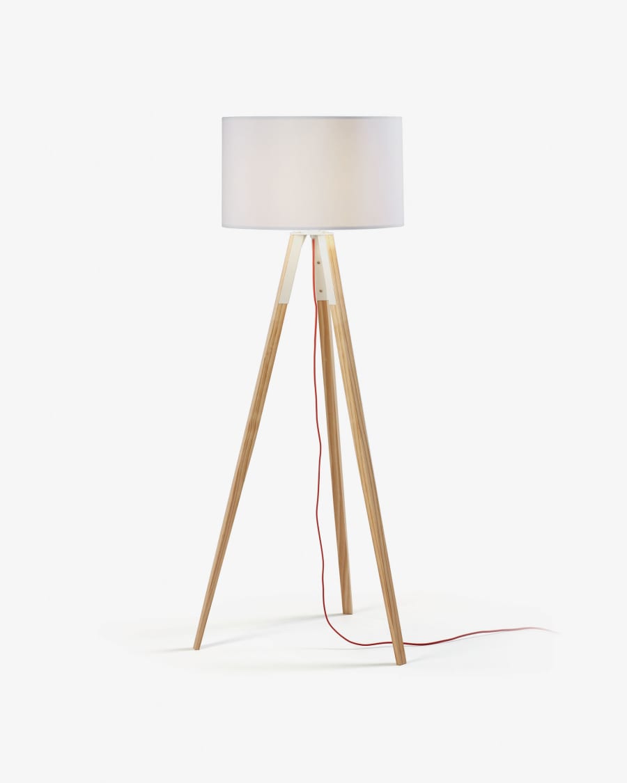 Japandi Floor Lamp with Drum Lampshade