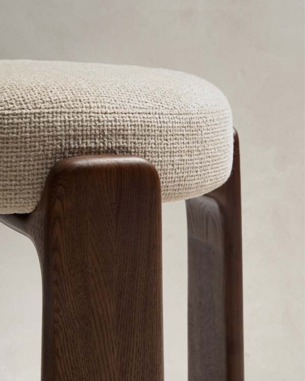 Beige Japandi Low Stool