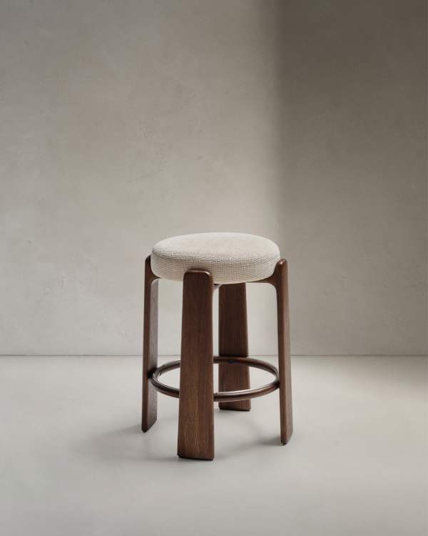 Beige Japandi Low Stool