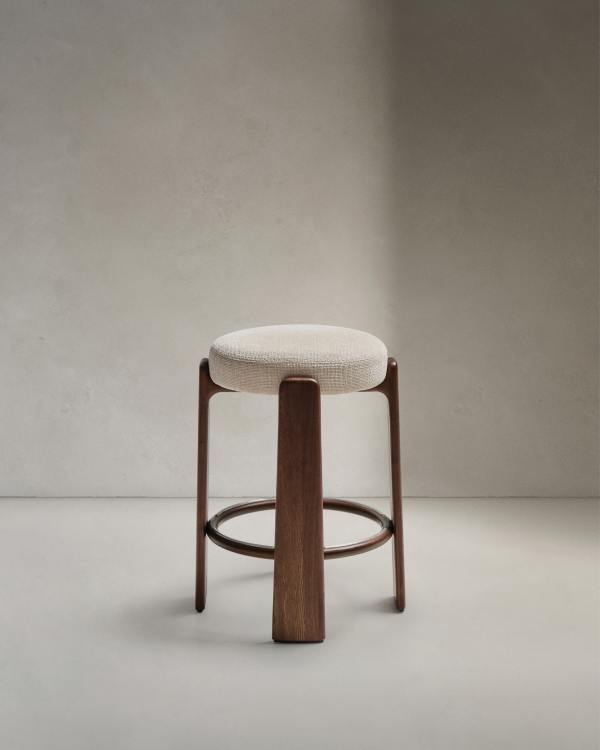 Beige Japandi Low Stool