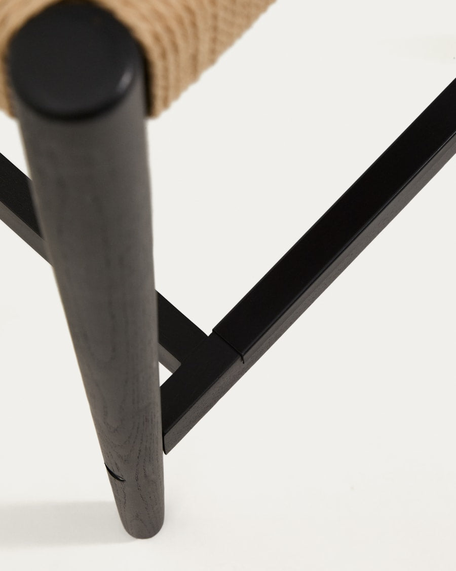 Black Wood Japandi Stool