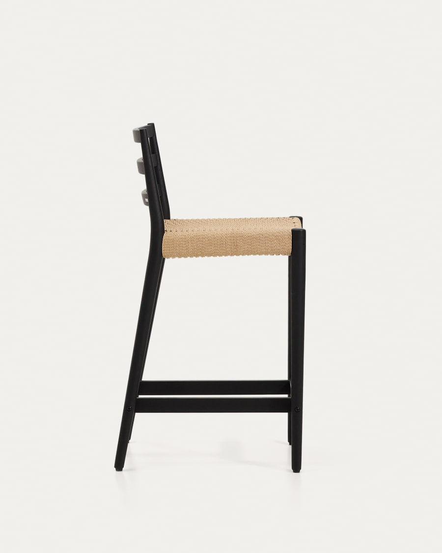 Black Wood Japandi Stool
