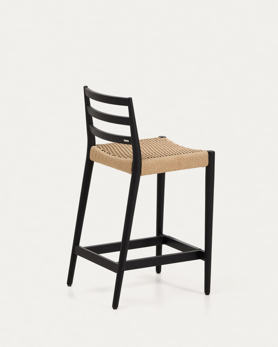 Black Wood Japandi Stool