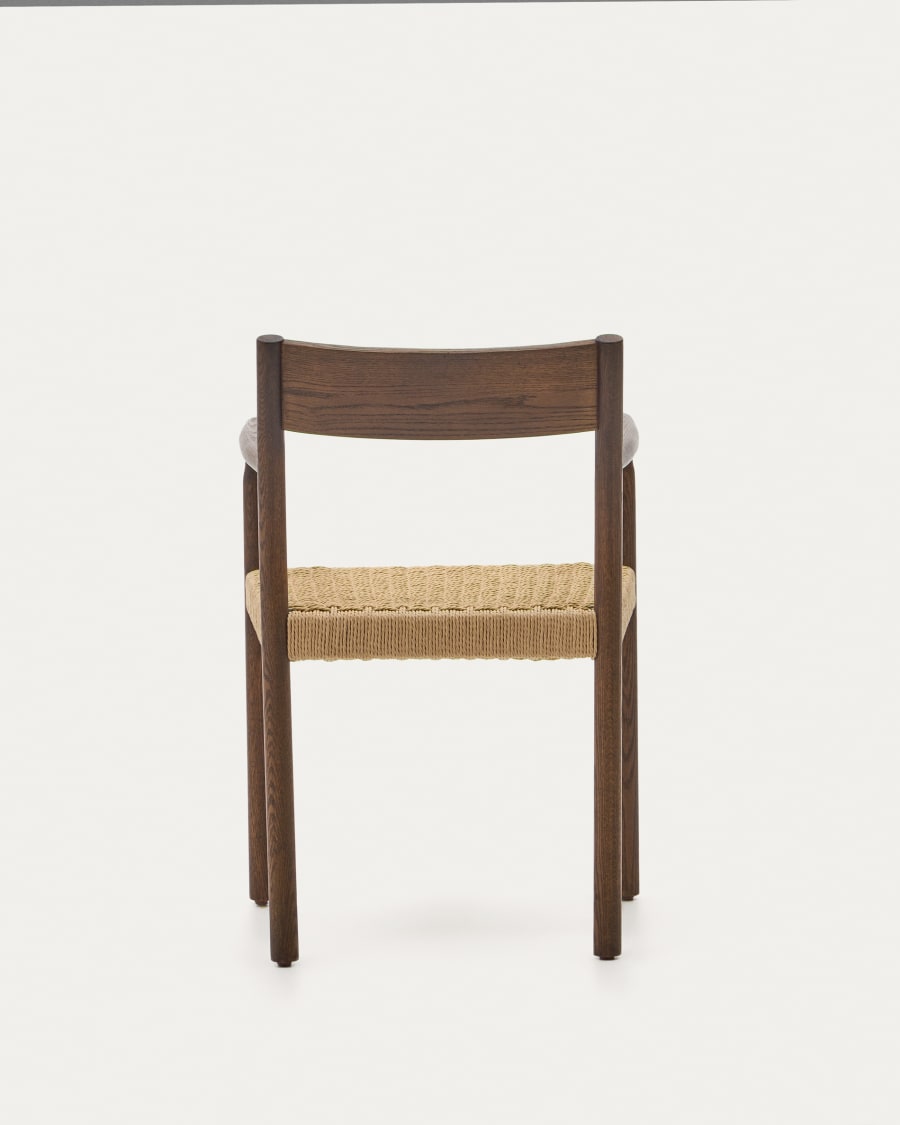 Walnut Japandi Chair with Armrests