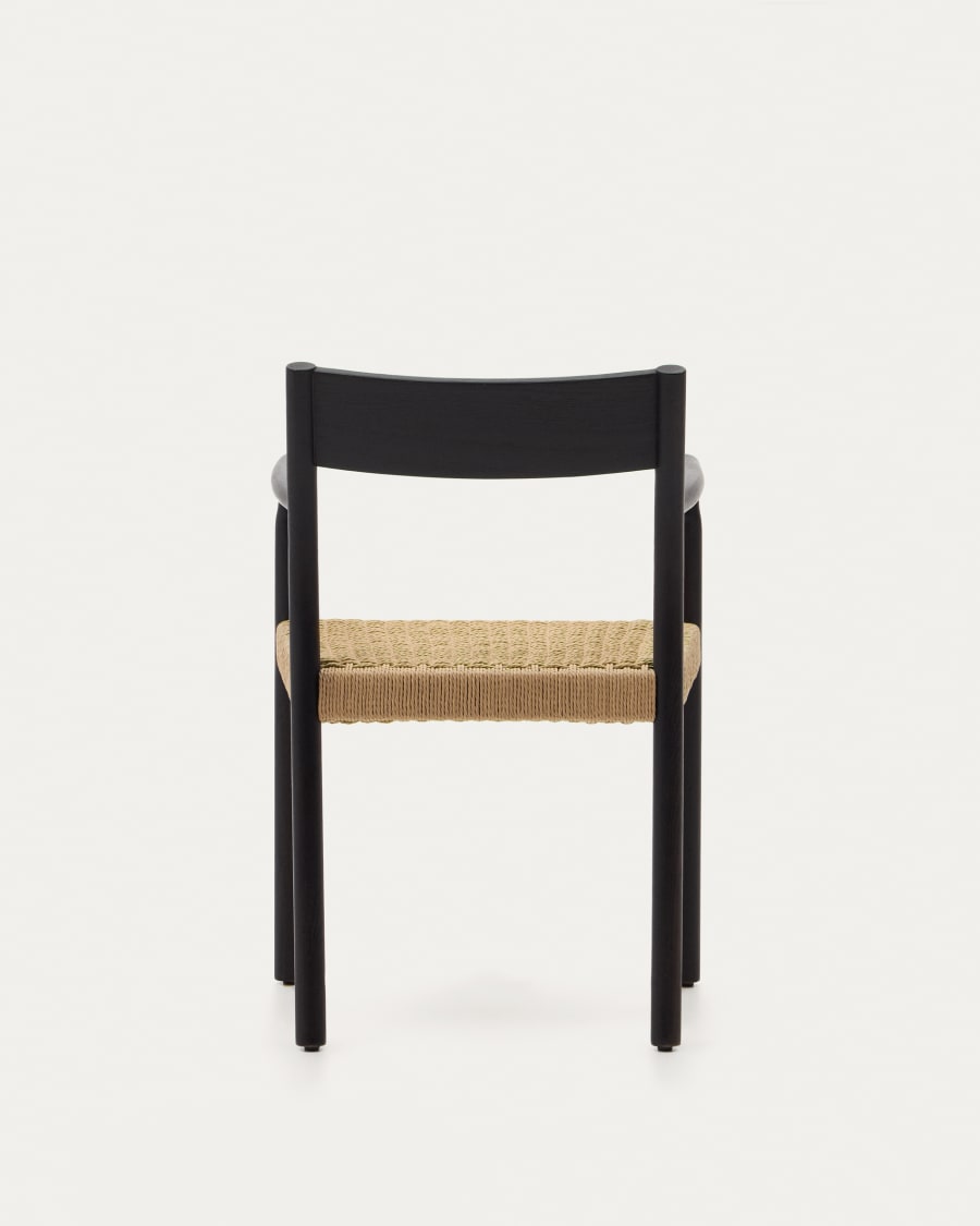 Black Japandi Chair with Armrests