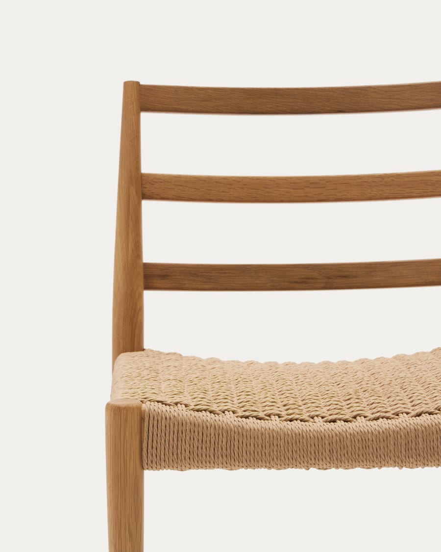 Japandi Wood and Rope Chair