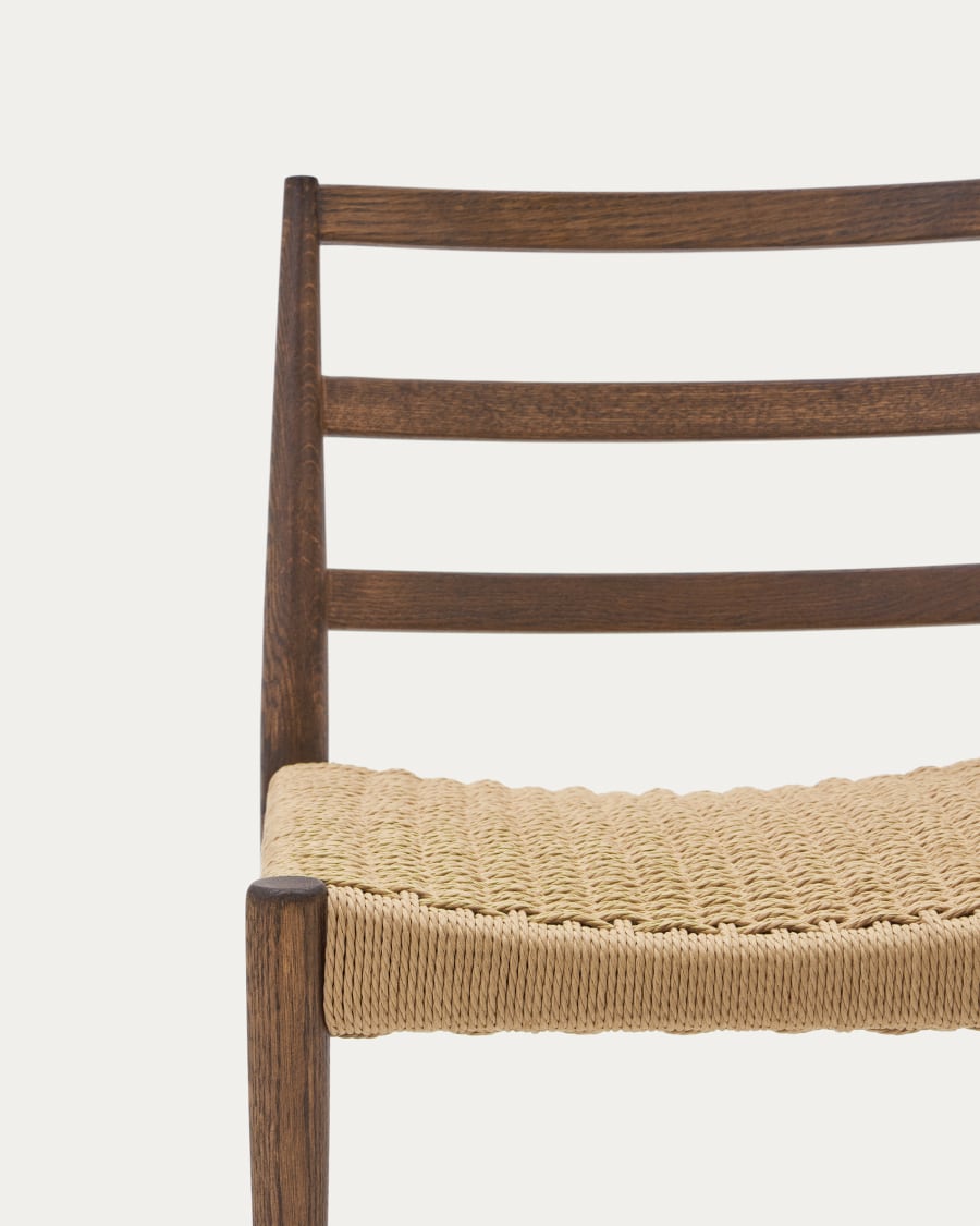Walnut Oak Rope Japandi Chair