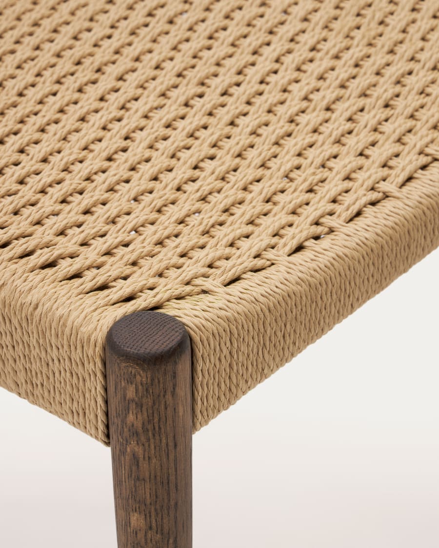 Walnut Oak Rope Japandi Chair