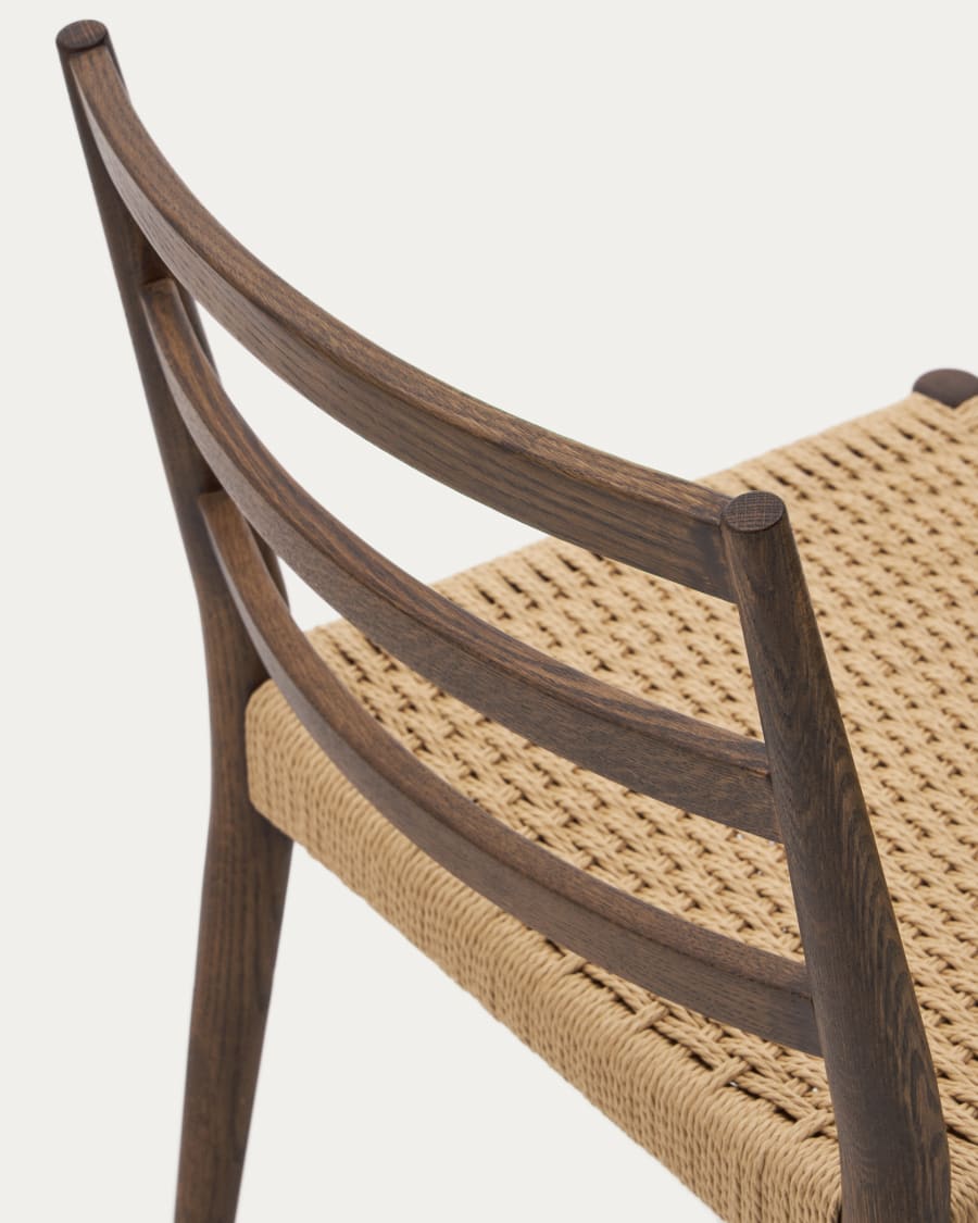 Walnut Oak Rope Japandi Chair