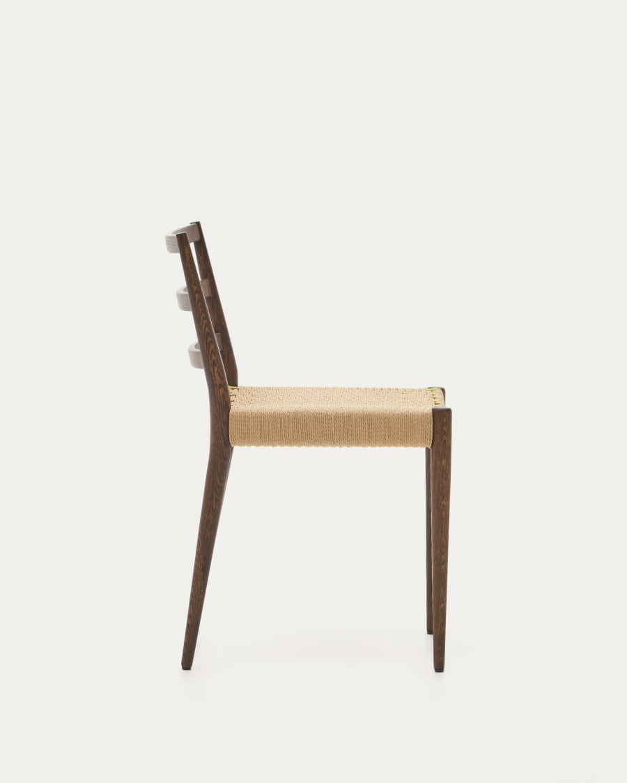 Walnut Oak Rope Japandi Chair