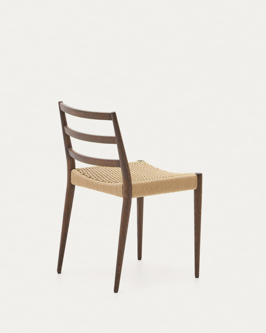Walnut Oak Rope Japandi Chair