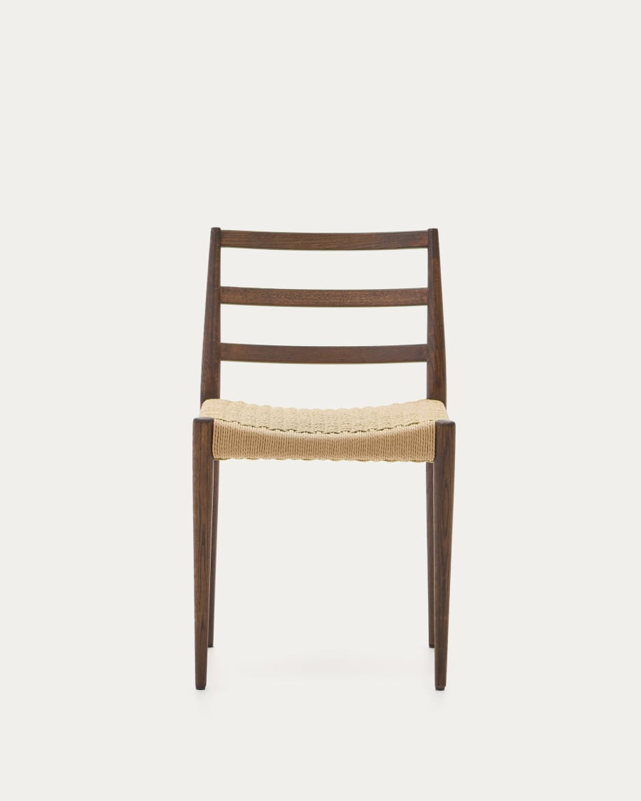 Walnut Oak Rope Japandi Chair