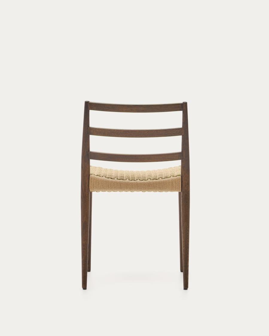 Walnut Oak Rope Japandi Chair