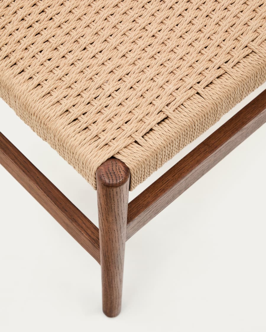 Japandi Wood and Rope Bench