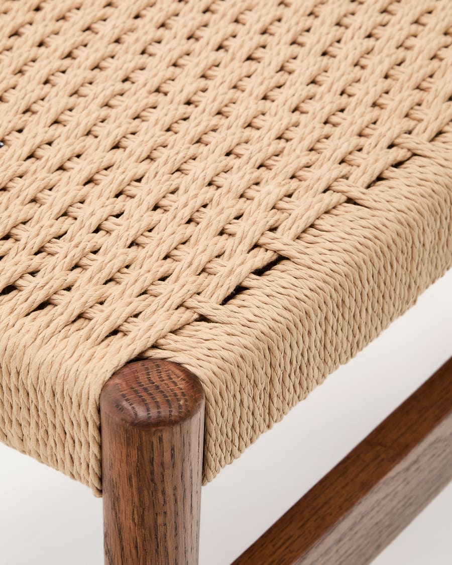 Japandi Wood and Rope Bench