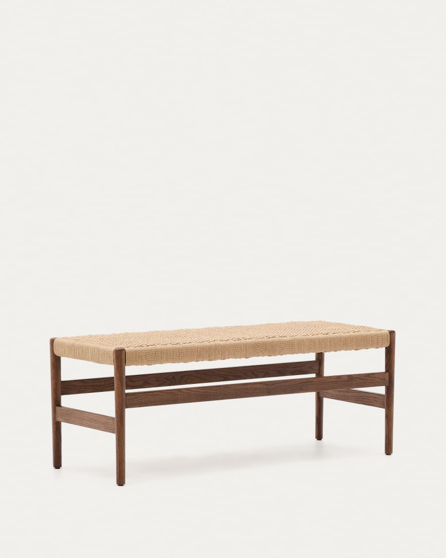 Japandi Wood and Rope Bench