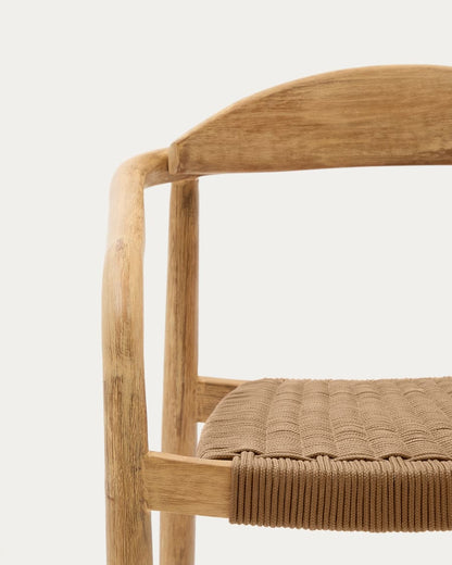 Japandi Wood and Rope Chair