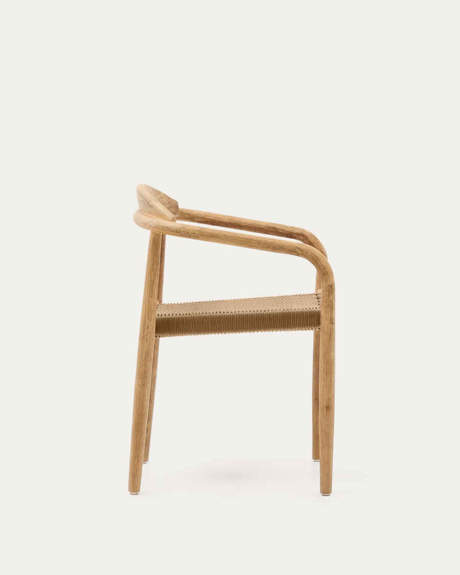 Japandi Wood and Rope Chair