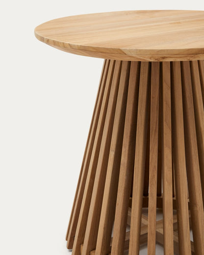 Japandi Round Teak Side Table