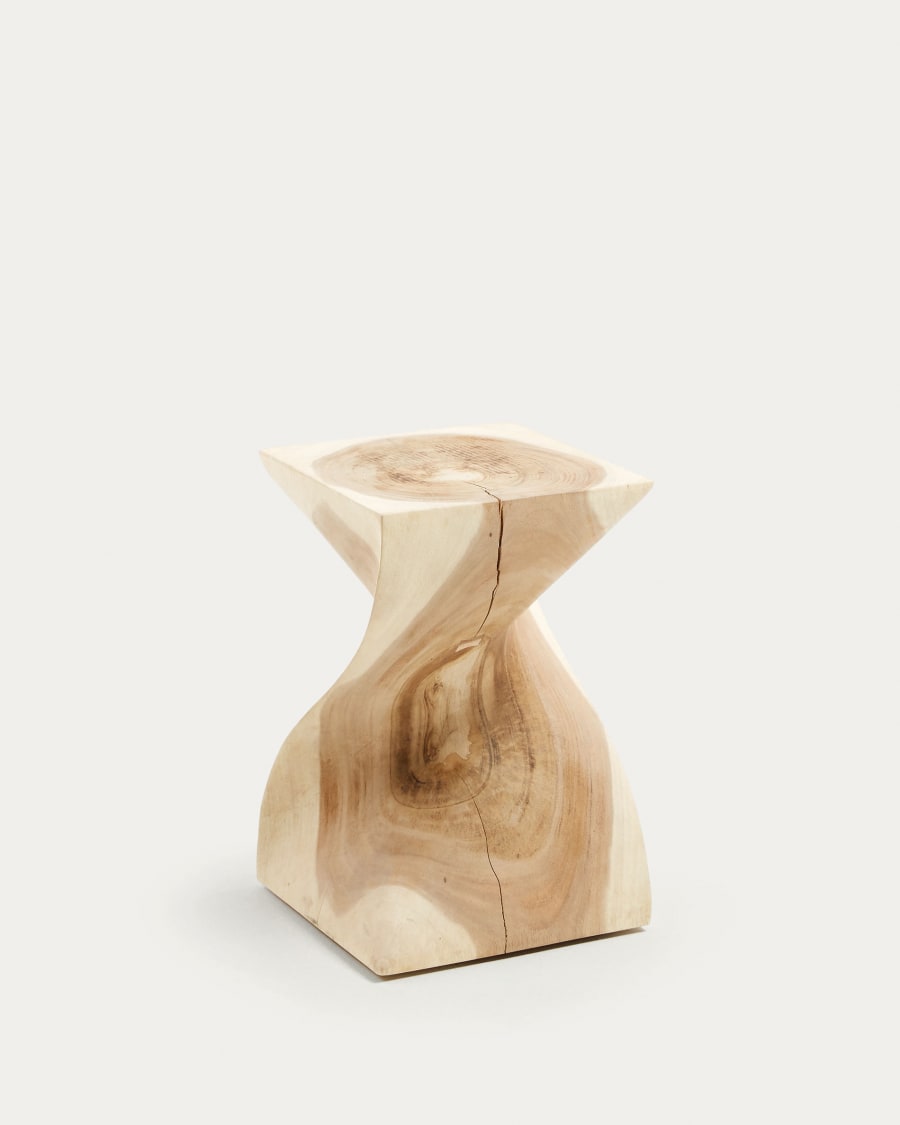 Japandi Raw Wood Side Table