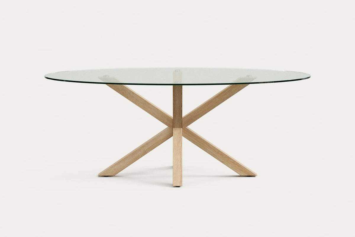 Japandi Oval Glass Table