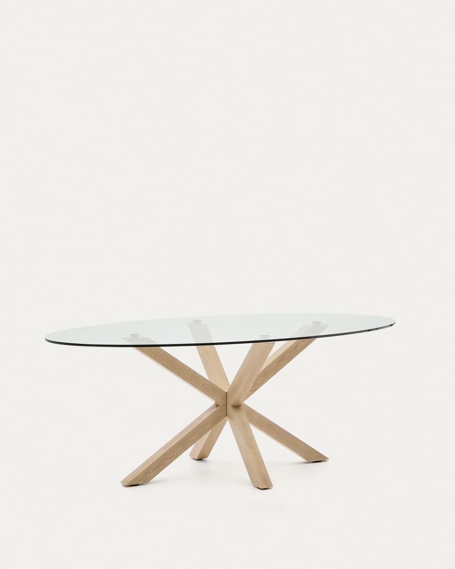 Japandi Oval Glass Table