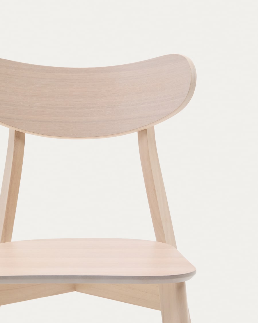 Japandi White Wood Chair