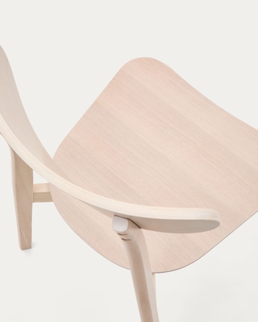 Japandi White Wood Chair