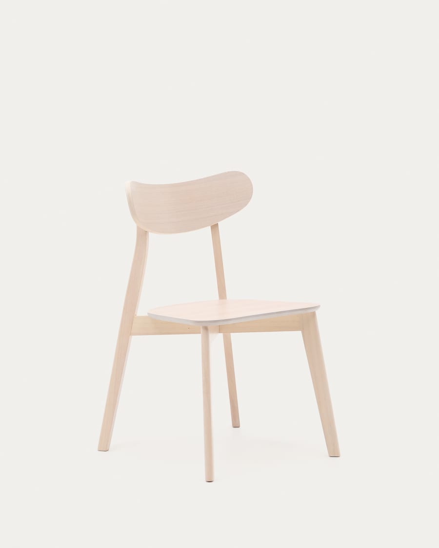 Japandi White Wood Chair