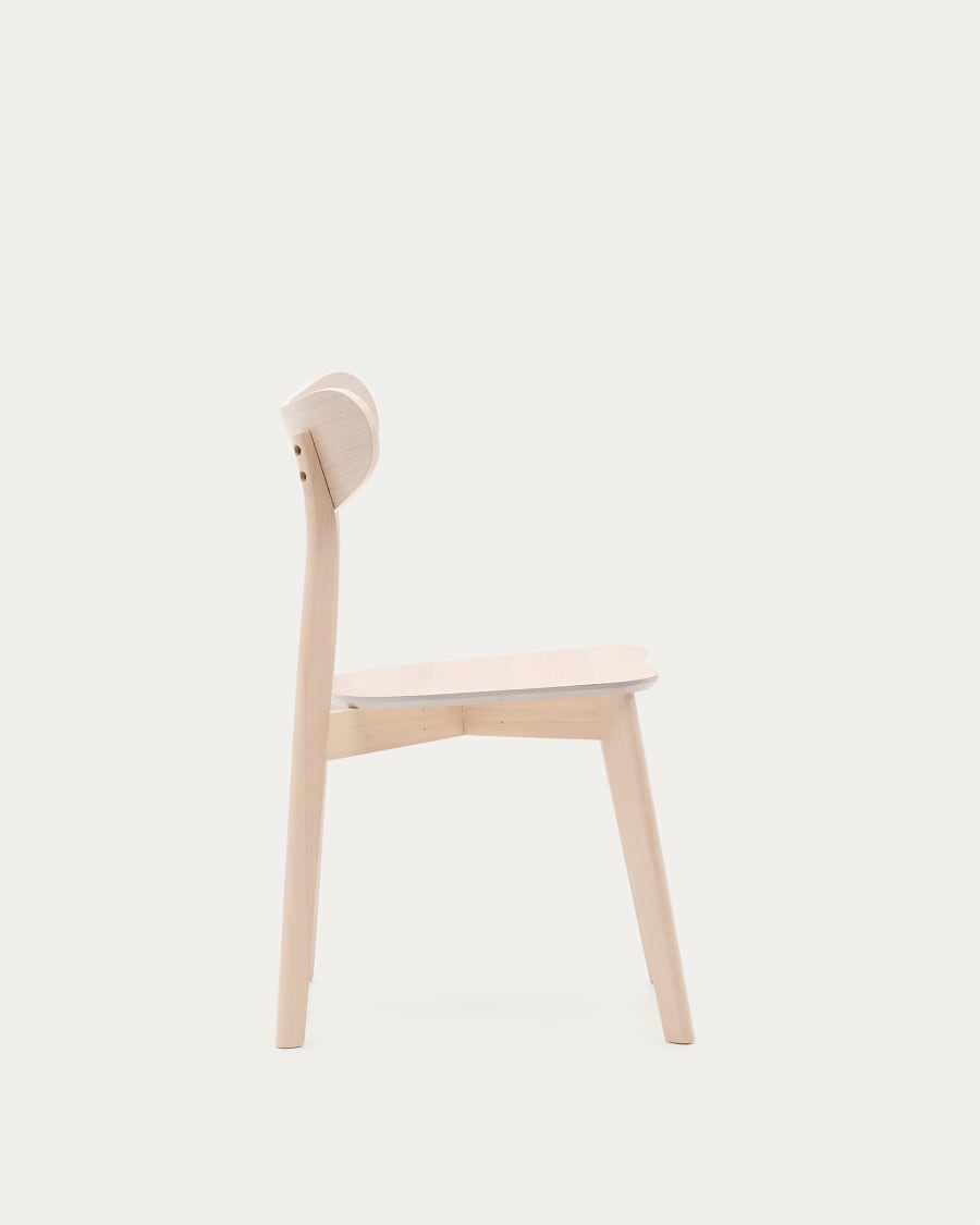 Japandi White Wood Chair