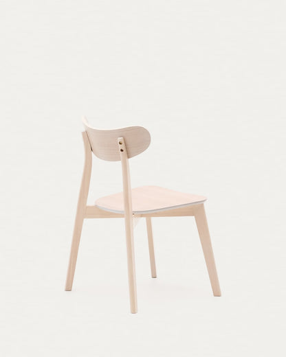 Japandi White Wood Chair