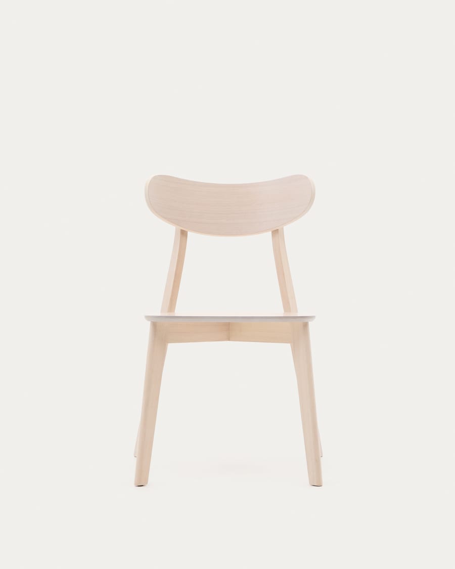 Japandi White Wood Chair