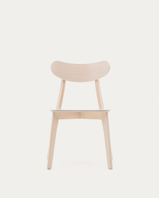 Japandi White Wood Chair