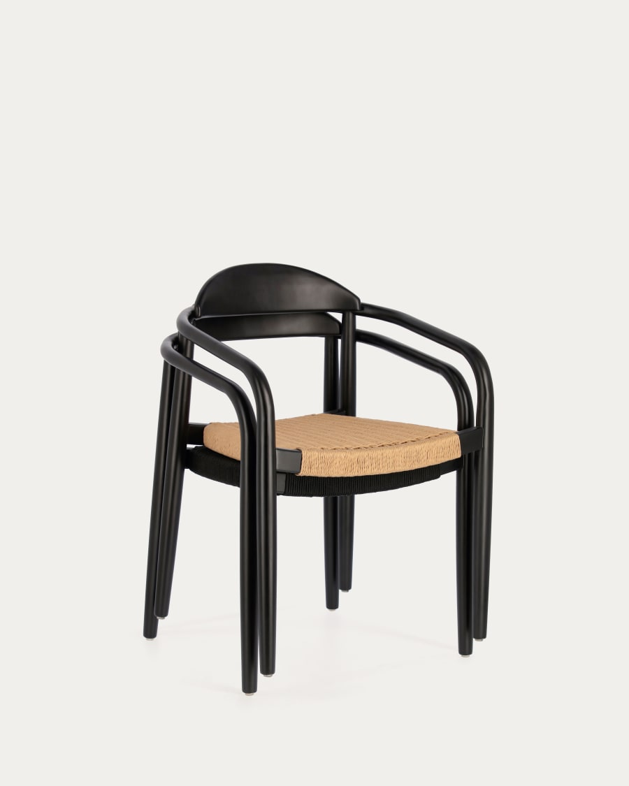 Black Japandi Dining Chair