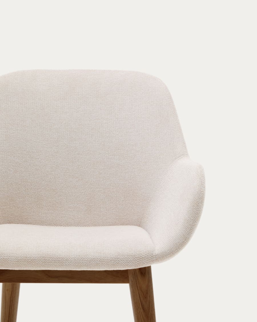 Beige Japandi Chair Dark Ash Legs