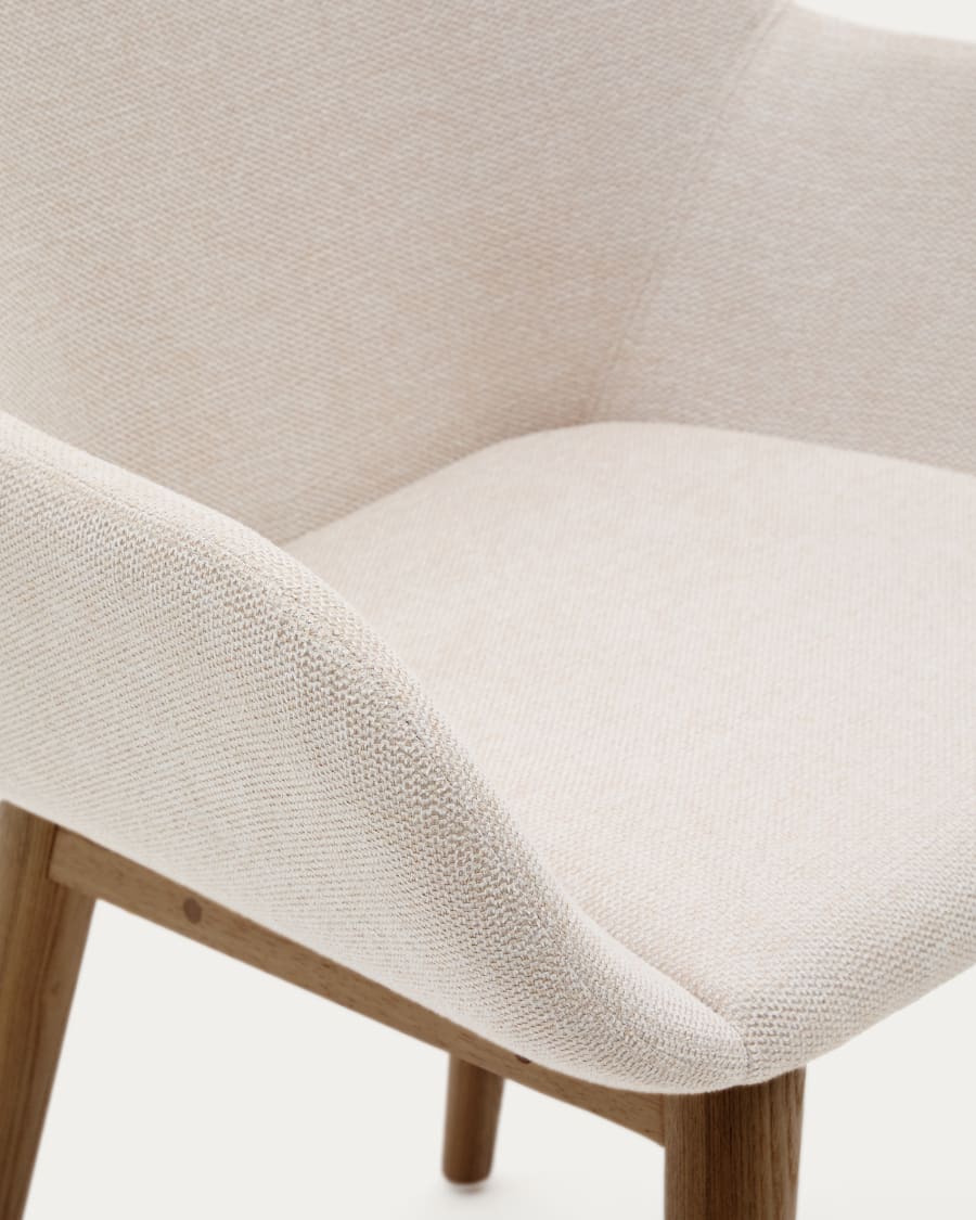 Beige Japandi Chair Dark Ash Legs