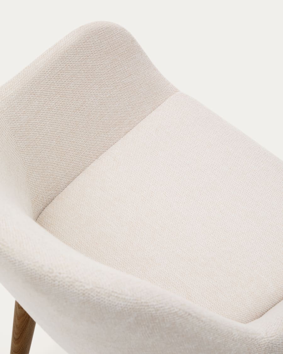 Beige Japandi Chair Dark Ash Legs