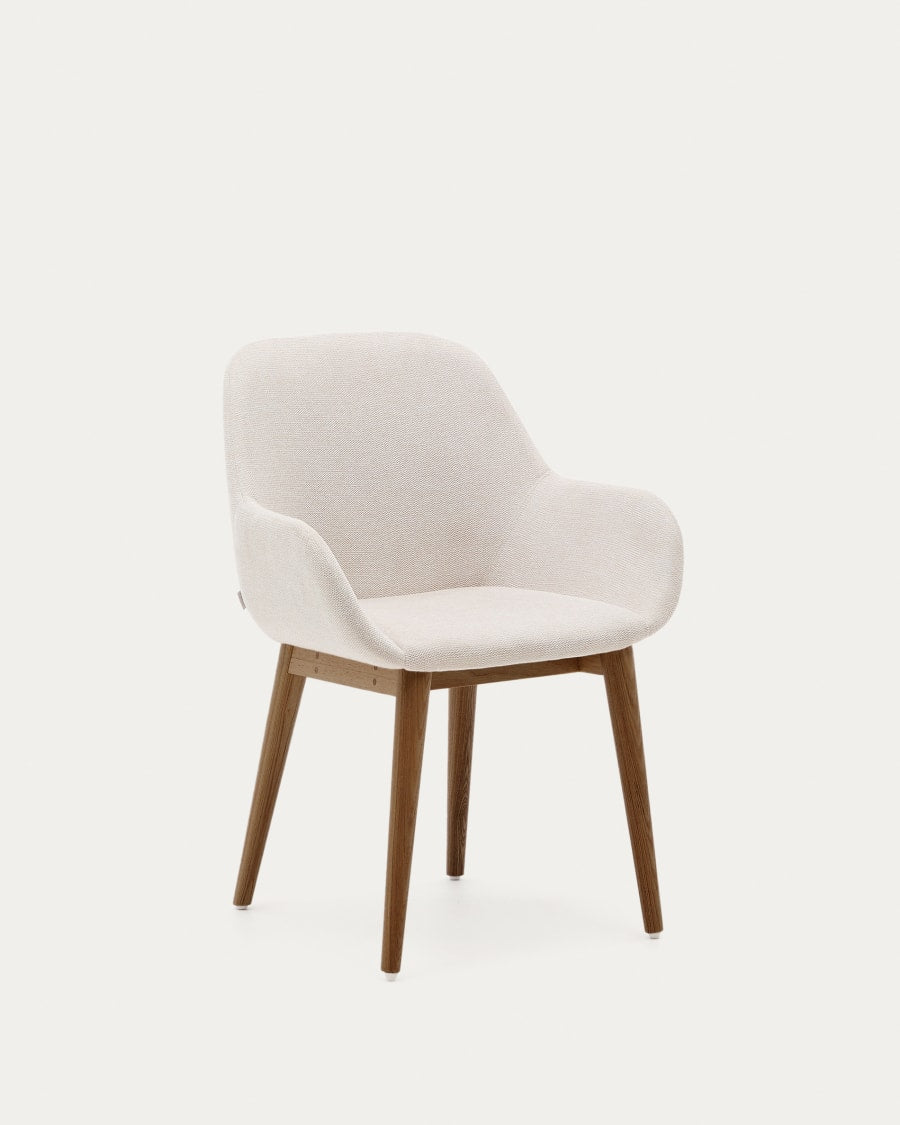 Beige Japandi Chair Dark Ash Legs