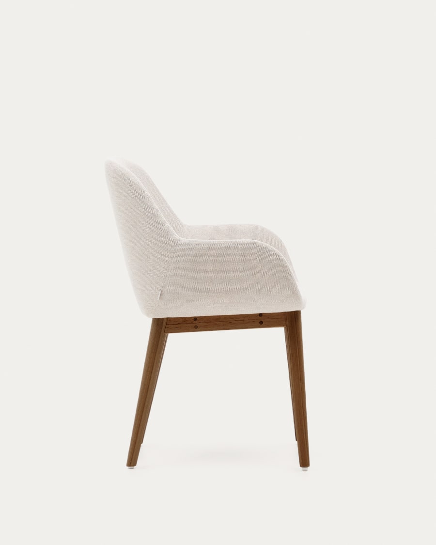 Beige Japandi Chair Dark Ash Legs